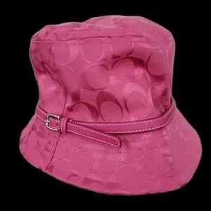 Coach Women\'s Pink Monogram Hot Signature CC Bucket Hat ❗️SOLD Coach Monogram Bag (RARE) Authentic/Original Rank  main image 3